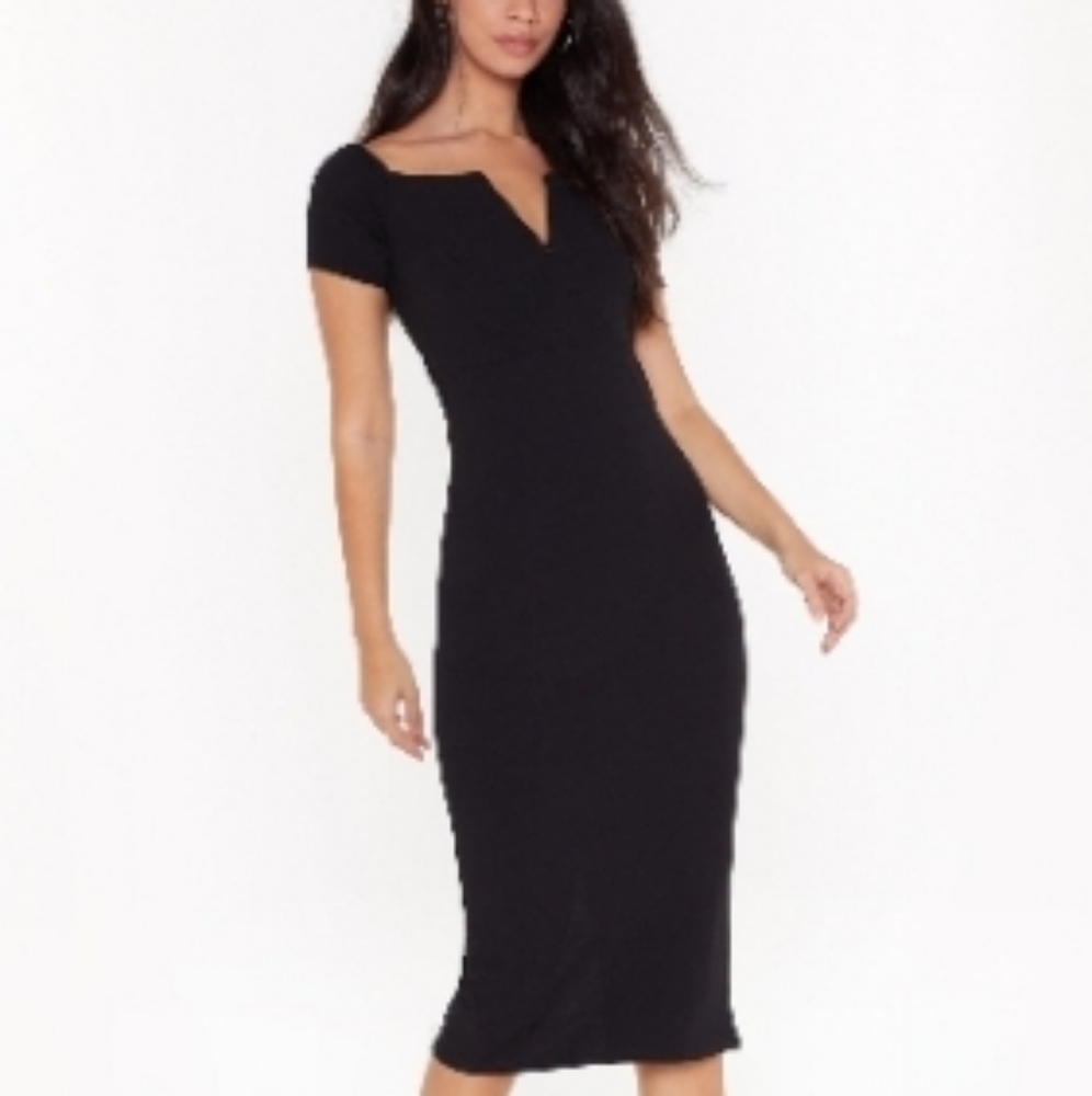 Black midi dress